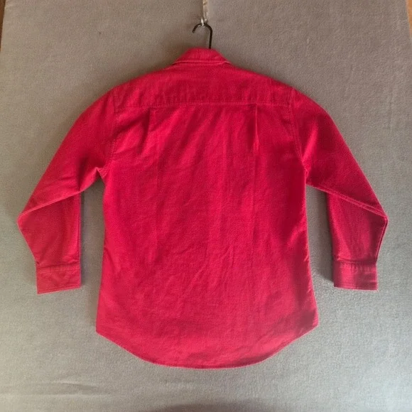 Levis Mens Medium Red Cotton Flannel Button Up Shirt Long Sleeve Workwear M - Picture 2 of 16